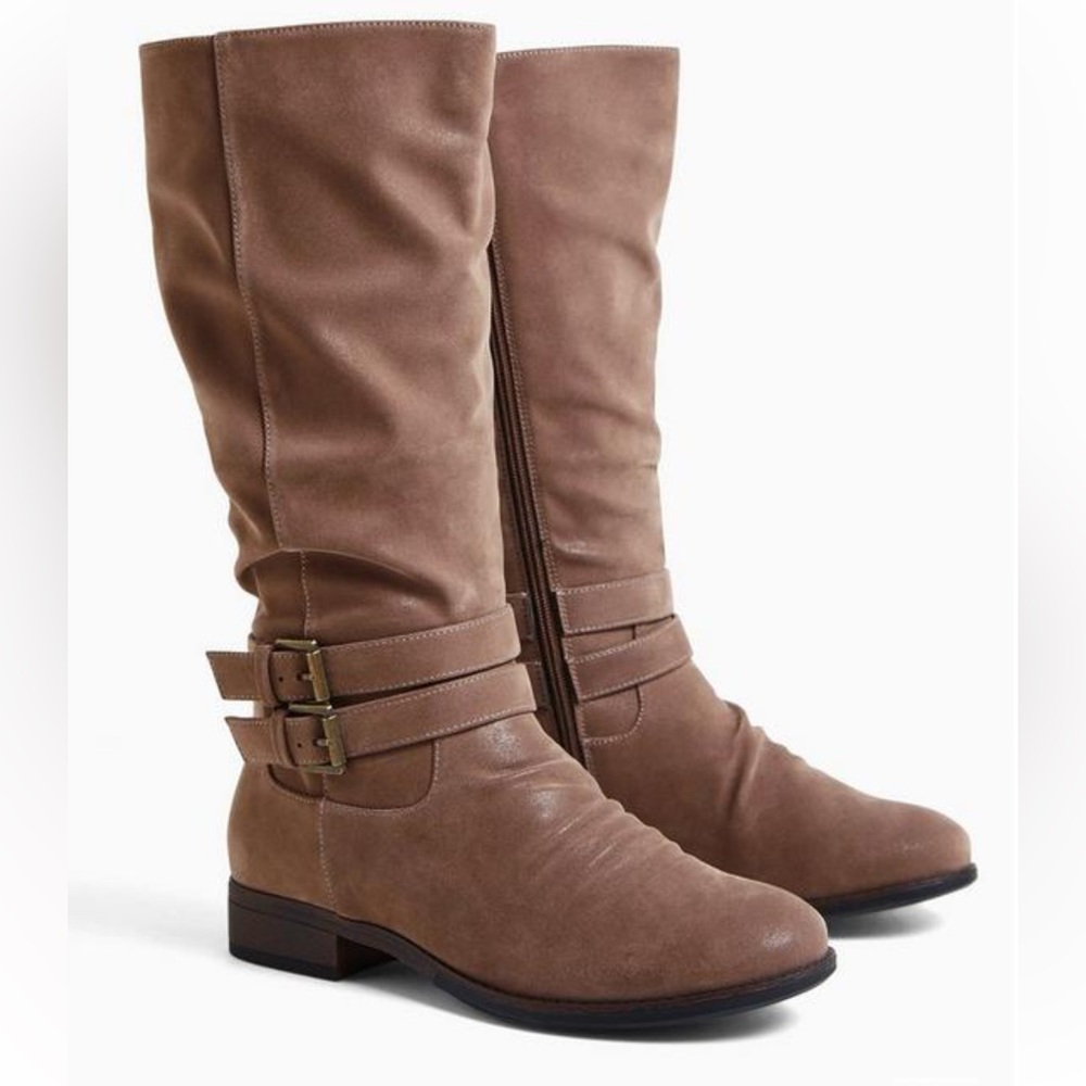 NEW Torrid Tan Oiled Mid Calf Boot Size 9WW Wide Calf